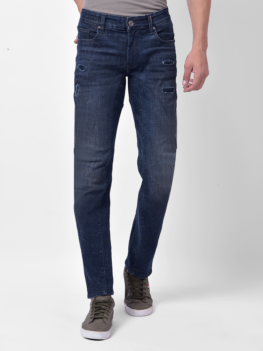 Numero Uno Men Dark Blue Skinny Fit Low Rise Sustainable Jeans
